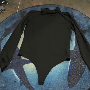 Black Turtle Neck Long Sleeve Bodysuit